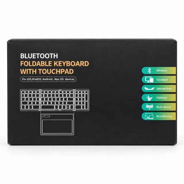 Teclado Bluetooth plegable con touchpad