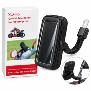 Soporte funda impermeable para celular al espejo de moto XL+M3