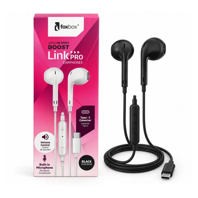 Auriculares Foxbox Boost Link Pro USB-C Negro